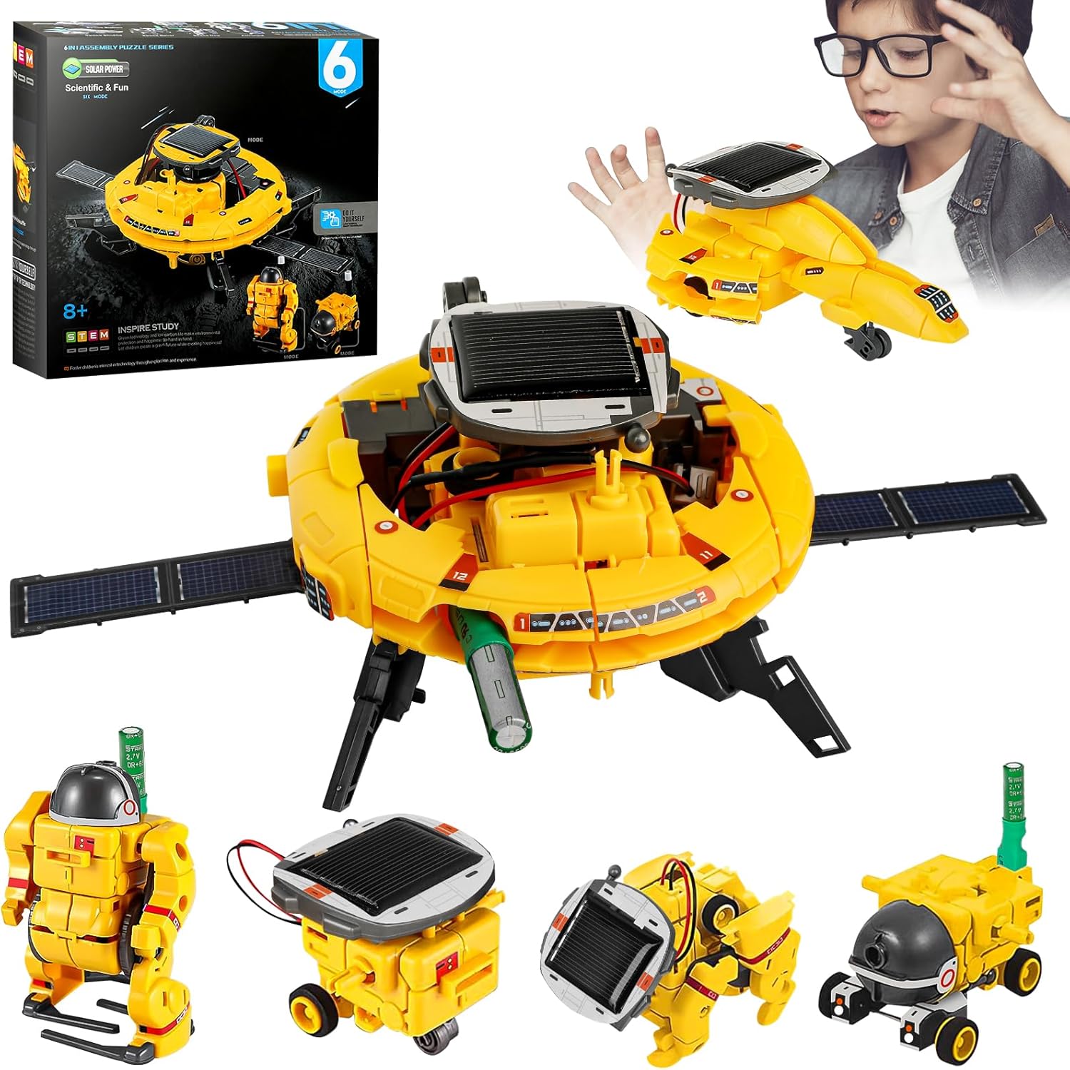 STEM Solar Robot Toy 6in1,Educational Science Kits for Kids Age 8 9