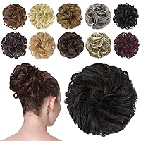 Vista 34 de FESHFEN Pieza de Cabello de Moño Desordenado - Extensiones de Coleteros de Moño de Cabello Ondulado Rizado Elástico Postizos Sintéticos para Mujeres