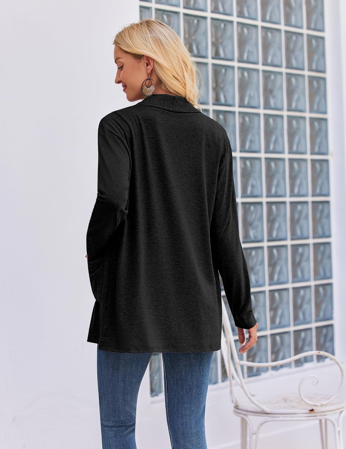 Zeagoo Women's Lightweight Cardigan Sweaters Open Front Long Sleeve Casual Loose Thin Cardigans with Pockets 2025 - Image 4