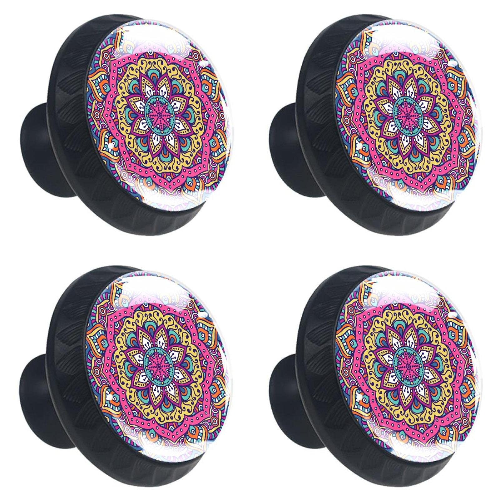 Boutons de tiroir vintage haut de gamme en cristal facetté style indien floral de luxe