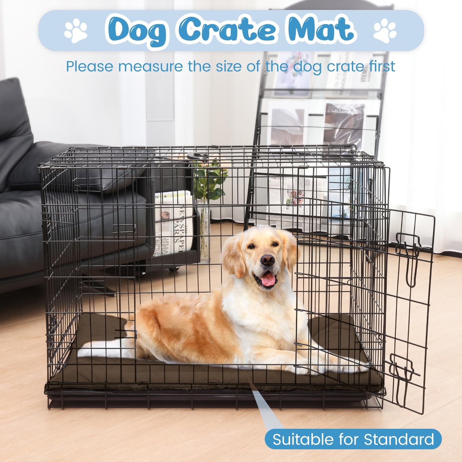 Baodan Cama para perros grande, lavable, 122x75 cm, almohada para perros esponjosa con base antideslizante, cama XXL para perros grandes, marrón