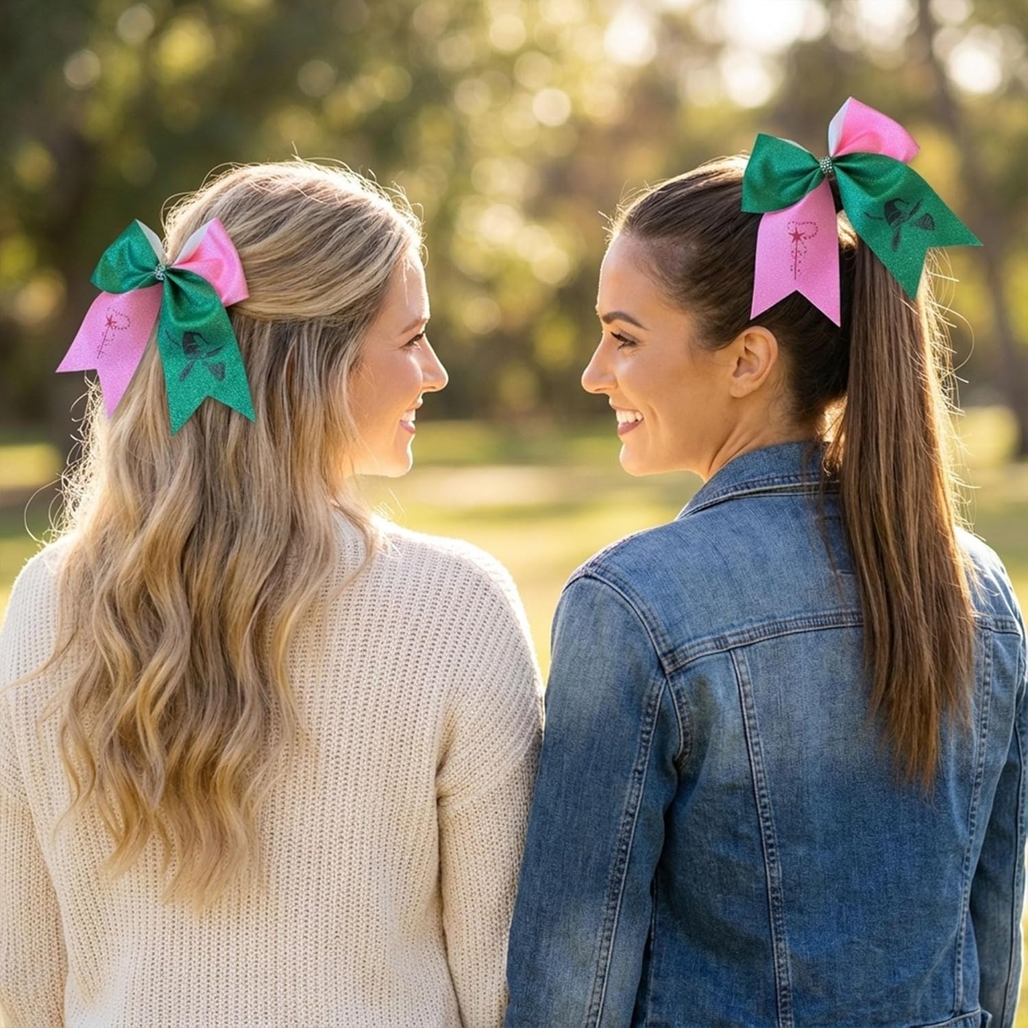 4PCS Wicked Hair Accessories Matching Wicked Bracelets for Women Pink Green Bow Hair Clips Gifts for Witch Movie Fans - Image 4