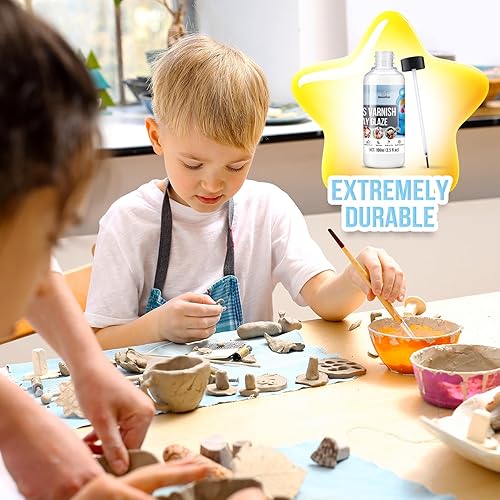 Miniatura 5 de Air Dry Clay Glaze  Barniz de arcilla de 7 onzas  6.8 fl oz, esmalte de arcilla polimérica, sellador de escultura de arcilla de alto brillo para