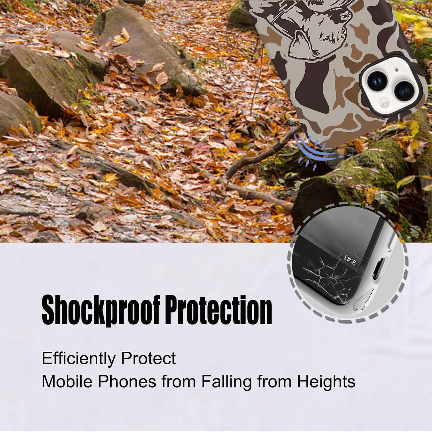 Cool Duck Hunting Dog Camo Phone Case for iPhone 12 Mini/13 Mini (5.4"), Shockproof Soft TPU & Hard PC Hybrid 2-Layer Protective Phone Cover for Men Boys Women Girls image 4