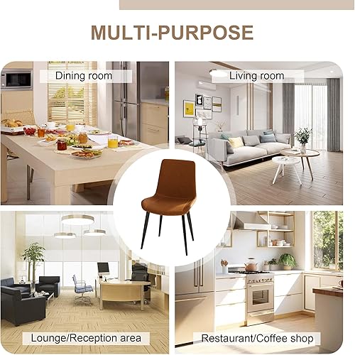 Miniatura 7 de Sillas de comedor con respaldo cómodo y patas de metal resistentes, modernas sillas tapizadas de piel sintética para cocina y oficina para comedor,