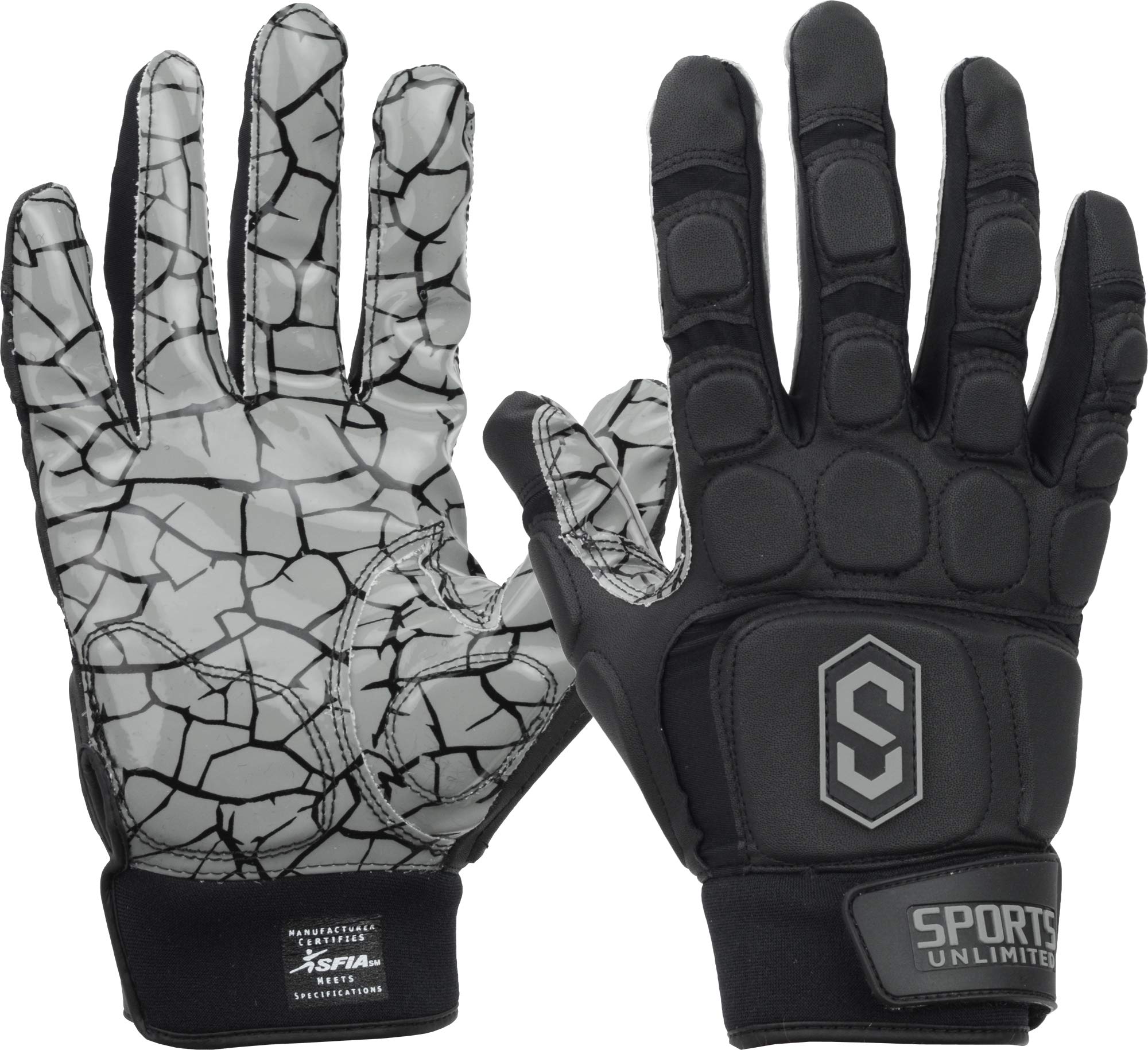 Sports Unlimited Max Clash Lineman Adult/Youth Padded Football Gloves, Lineman Football Gloves, Men's and Boys Offensive/Defensive Line