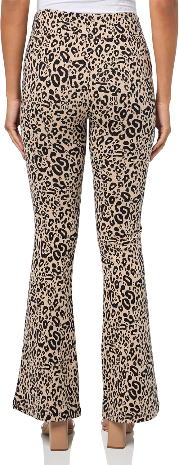HUGO Womens Nalentine Flared Jacquard Trousers - Image 2