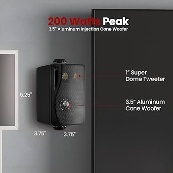 (未使用･未開封品)　Pyle 3.5インチ3-Way防水型ボックススピーカー(ブラック/ペア)(※アンプは内蔵されていません) p1m72rm Amazon.co.jp: Pyle 3.5インチ3-Way防水型ボックススピーカー