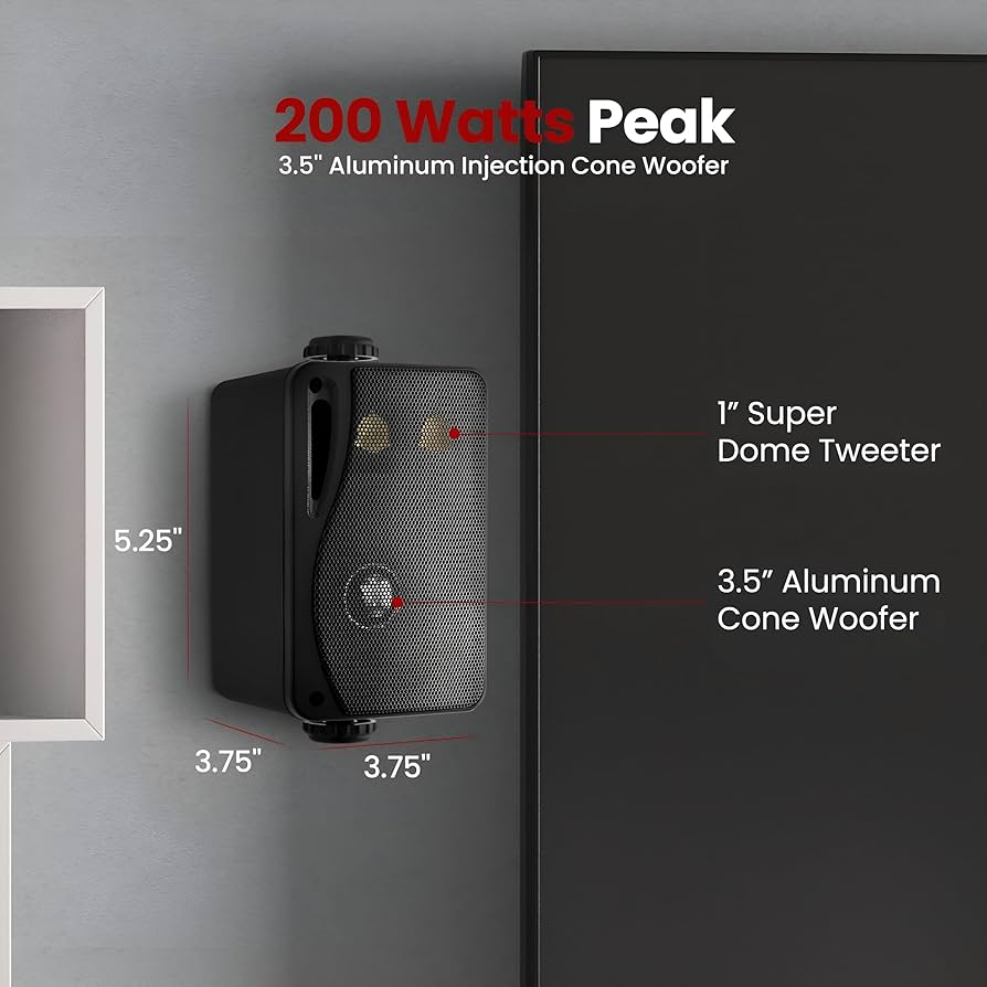 (未使用･未開封品)　Pyle 3.5インチ3-Way防水型ボックススピーカー(ブラック/ペア)(※アンプは内蔵されていません) p1m72rm Amazon.co.jp: Pyle 3.5インチ3-Way防水型ボックススピーカー