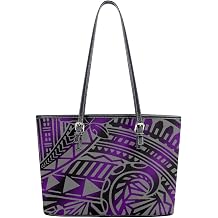 Customized Large-Capacity Pu Handbag For Women Pu Shoulder Bag Polynesian Samoan Retro Storage And Makeup Bag
