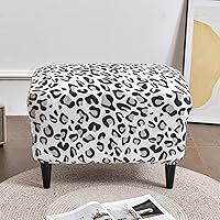 Vista 24 de Funda elástica otomana rectangular para taburete, funda de elastano estampada para reposapiés, protector antideslizante para reposapiés, con parte #1