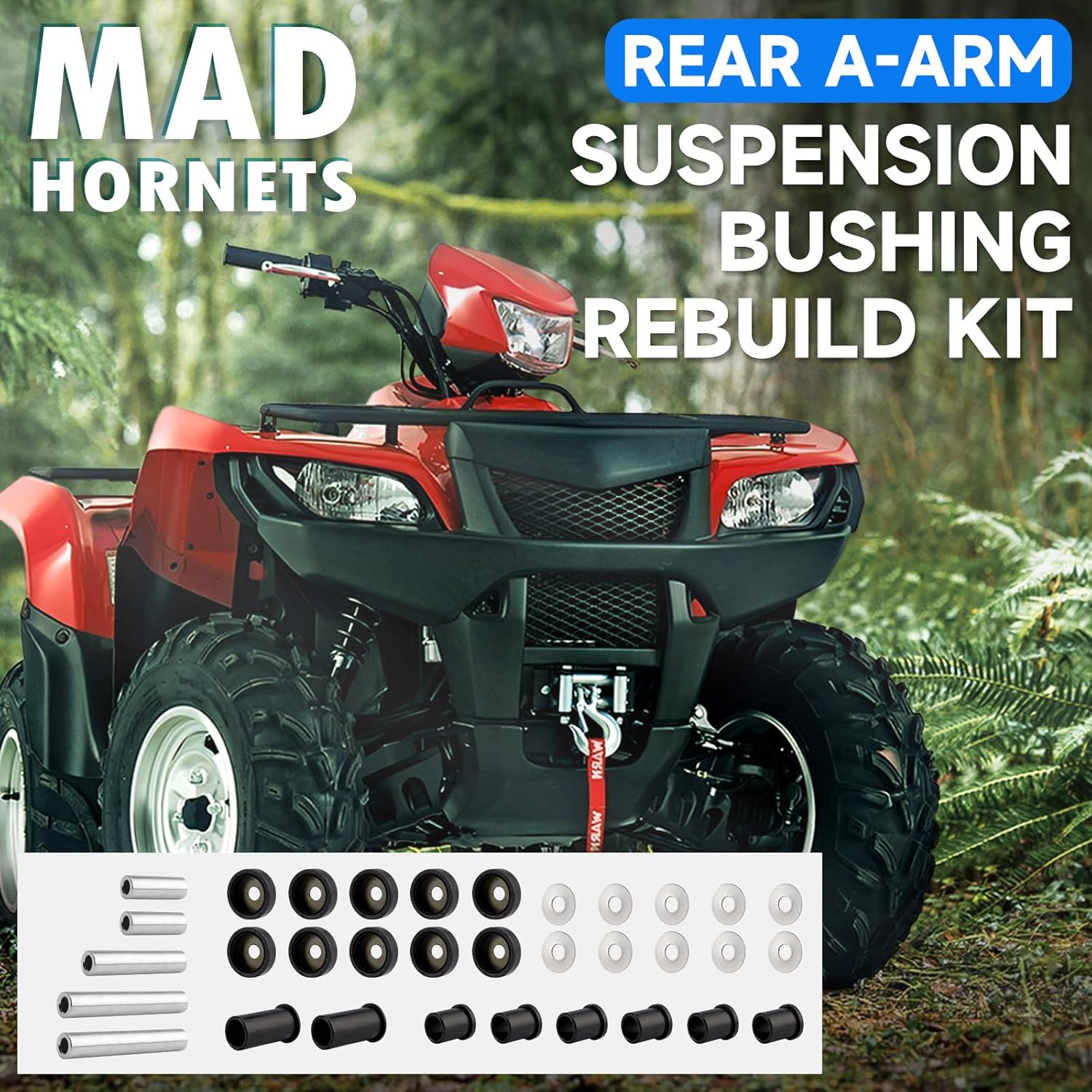 Mad Hornets Rear A-Arm Bushing Kit 50-1041 for Suzuki 450 700 King Quad LTA-450X LTA-700X