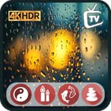 Rainy Window View for Sleep - Realistic Rain with Clock & Weather