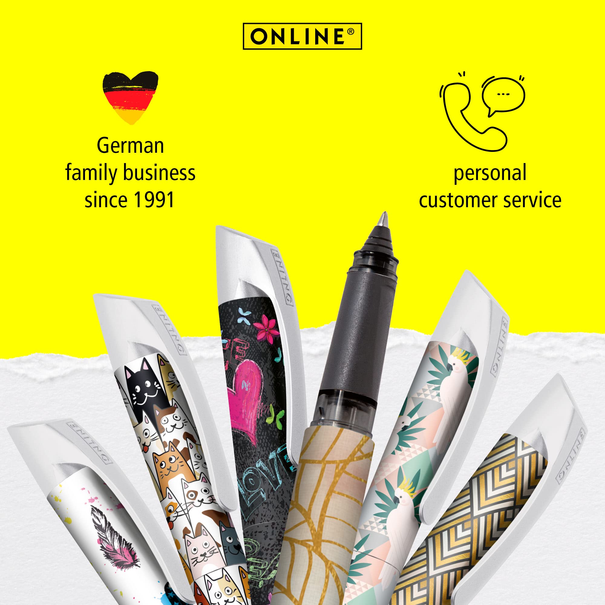 Online Ergonomic Rollerball Pen - Camouflage Design For School & College, Soft Grip