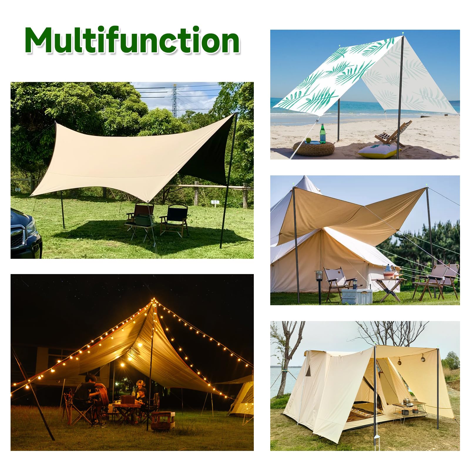 Snapklik.com : Tarp Poles Telescoping Tent Poles Replacement Canopy ...