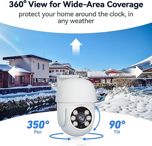 Miniatura 3 de Sistema de cámara de seguridad con cable para exteriores, 4 cámaras CCTV panorámicasinclinables y 4 canales 5MP Lite AHD TVI DVR (500 GB HDD), kit