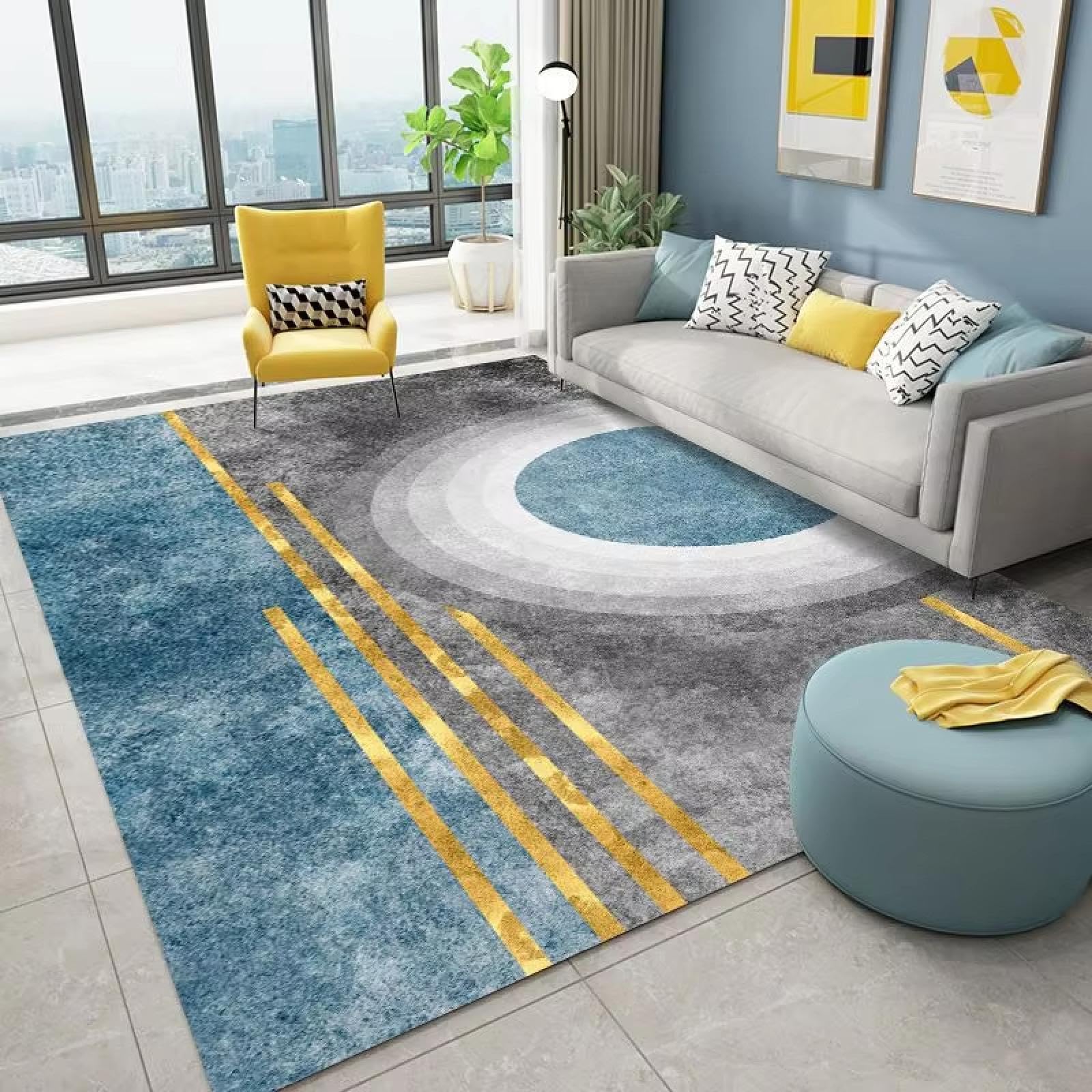 Tapis de ménage lavable antidérapant grand tapis de salon 180x250cm