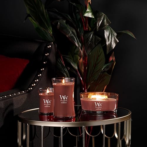 Vista 17 de WoodWick Cinnamon Chai - Vela de reloj de arena mediana, cera de mezcla de soja prémium con mecha de madera Pluswick Innovation