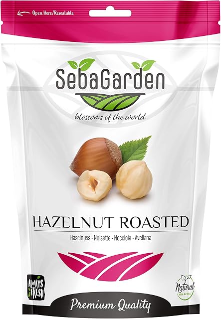 Seba Garden Turkish Roasted Hazelnuts in Resealable Ziplock Bag, Non-GMO, Unsalted, No Shell, Natural, Premium Quality, Gluten Free Healthy Snack, Snacks for Keto, Paleo, or Vegetarian Diet (1000gr)