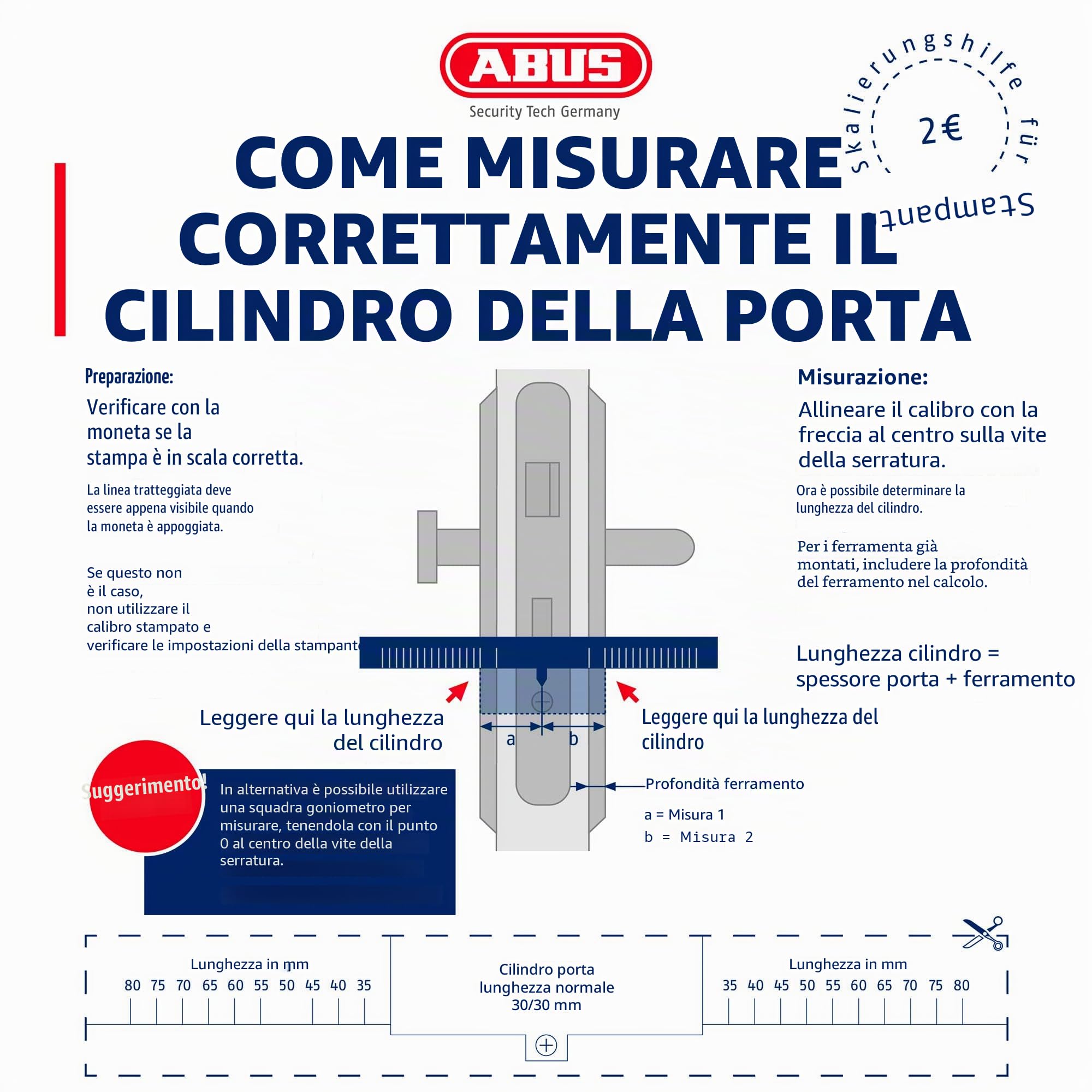 ABUS Profilzylinder XP20SN 40/50 Cilindro di Sicurezza con Carta di Sicurezza e 3 Chiavi Incluse, 73738