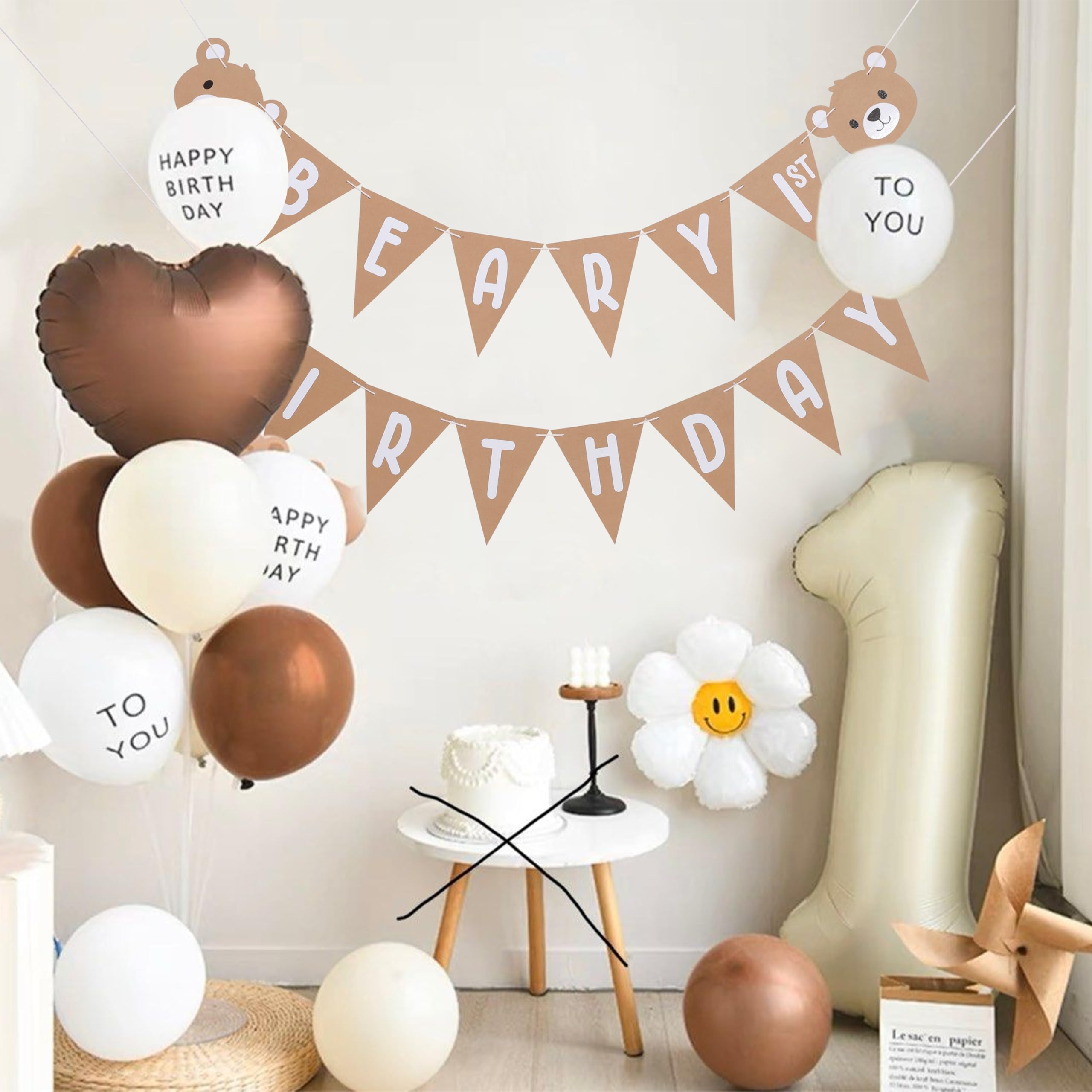One Birthday Decorations Teddy Bear Monthly Photo Banner Teddy Bear ...