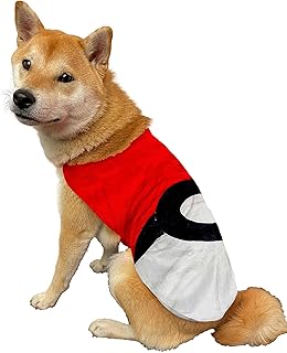 ComfyCamper Red and White Dog Costume - X Large Medium Small French Lab Retriever Pet Cosplay Halloween Costumes Ball (Small, Cape)