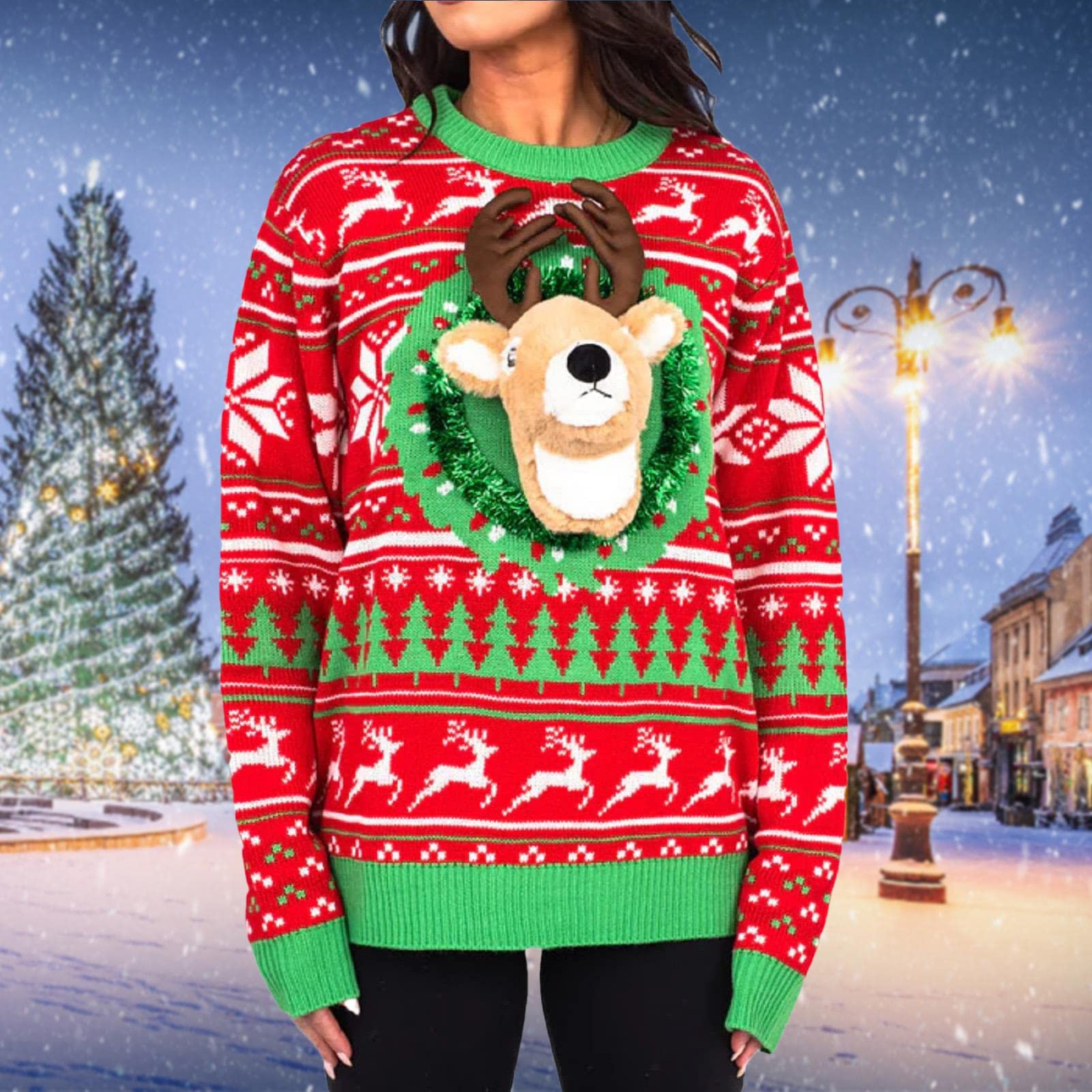 【美品】レオナールスポーツ ニットセーター 38 シロクマ トナカイ Q11 アグリーセーター（トナカイ） | ボークス公式 ドルフィーオンラインストア