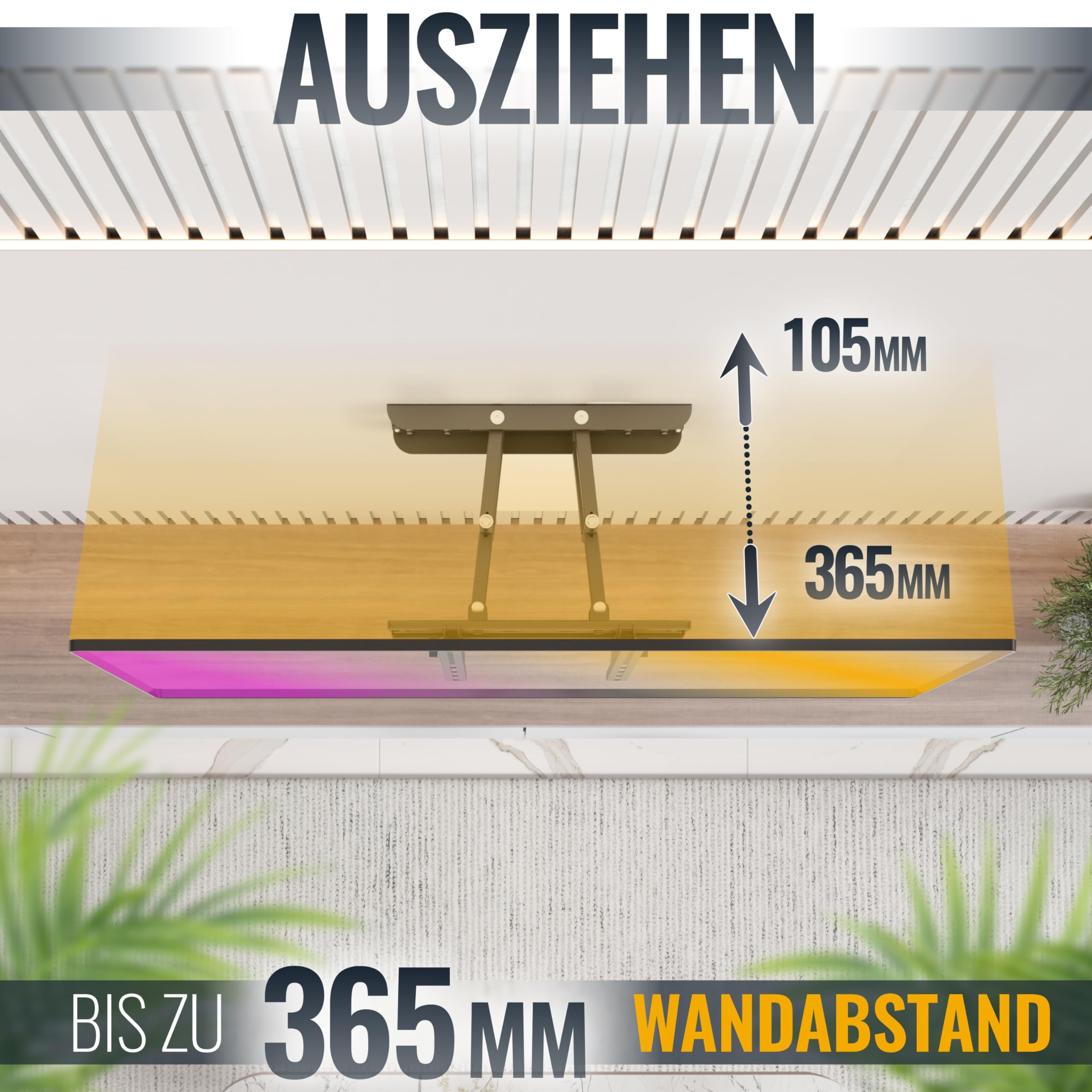 RICOO TV Wandhalterung Fernseher Halterung S1144 für 40–65 Zoll schwenkbare & neigbare Fernsehhalterung VESA 400 x 400 für flach & Curved Wandhalter bis 60 kg