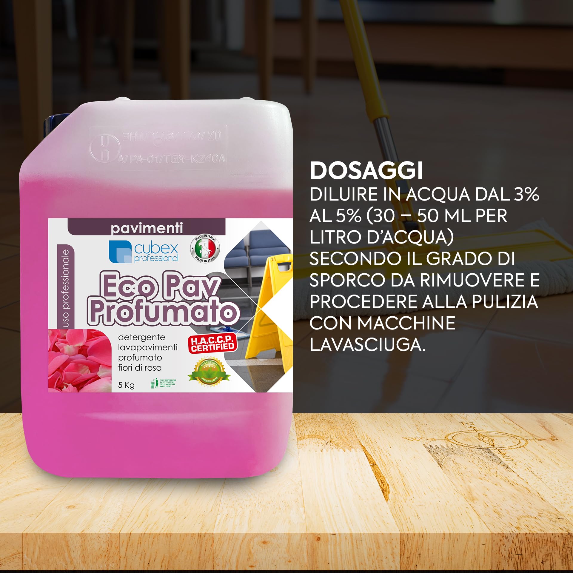 Detergente detergente para suelos perfumado Eco Pav perfumado 4 x 5 kg