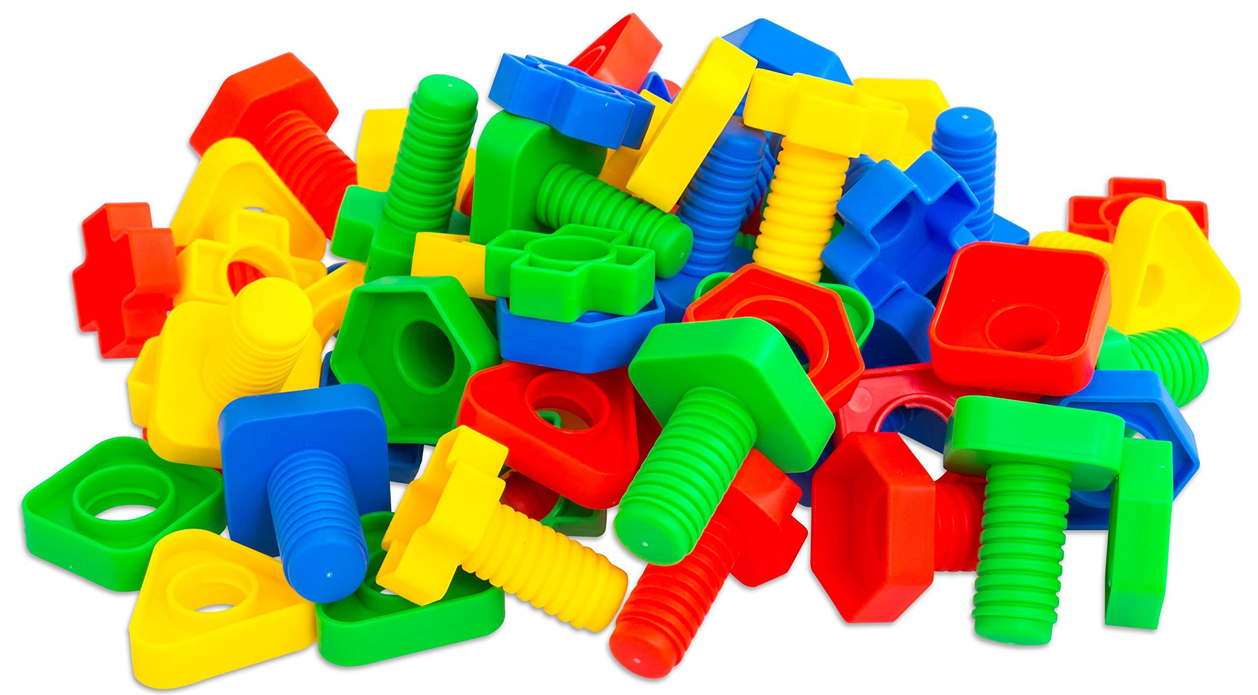 Betzold - Buntes Schrauben-Spiel 64-TLG. Steckspiel Kinder-Spielzeug Werkzeug
