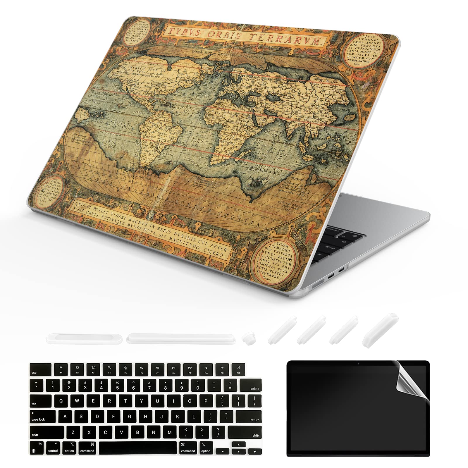 ChashenHa Hard Shell Case For MacBook Air 13.6" M2 2022 (A2681) - UV Print, With Keyboard Cover & Protectors
