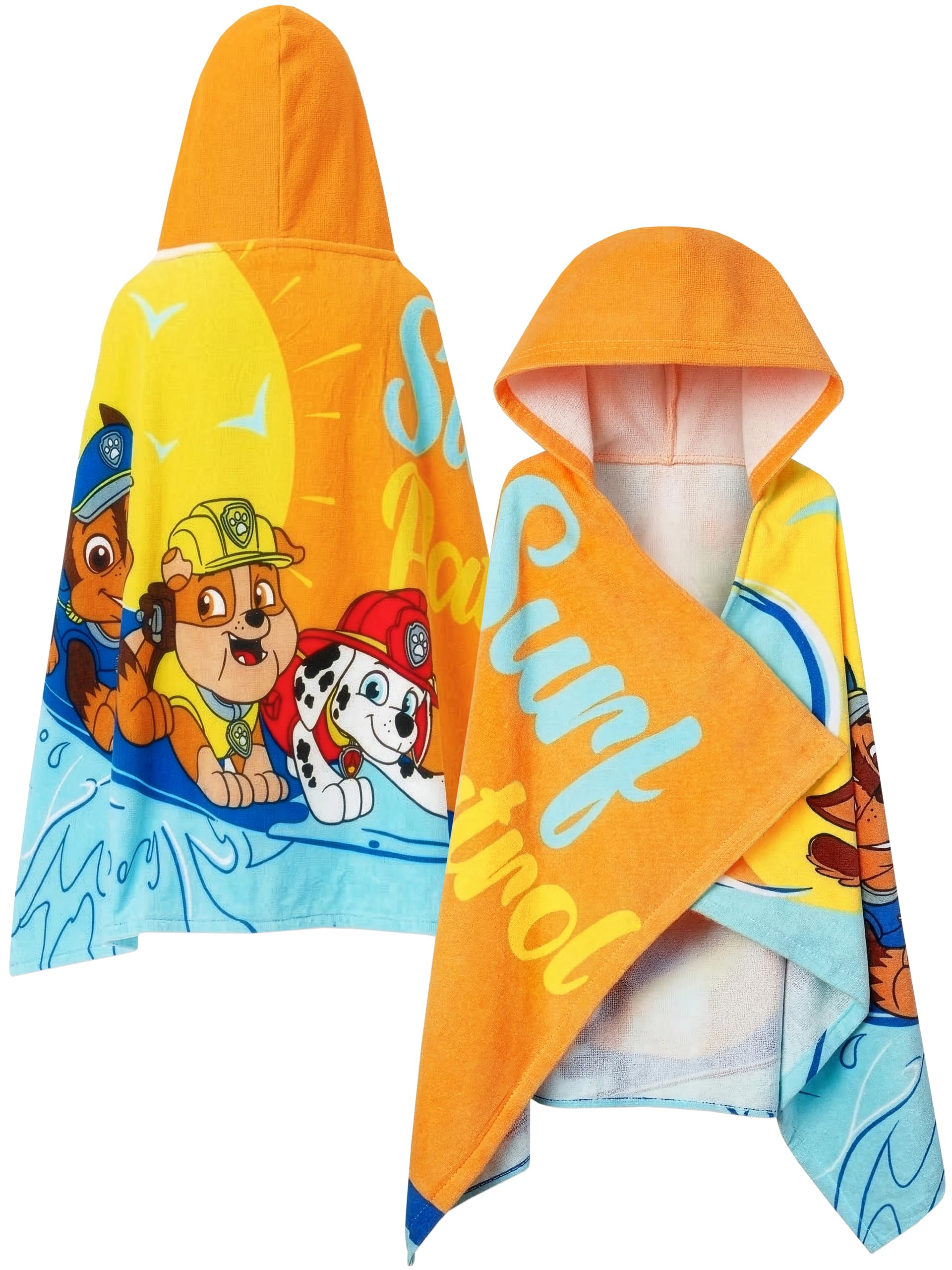 PAW Patrol Swimming Towel | Chase And  Marshall Beach Towel | Hooded Bath Towels