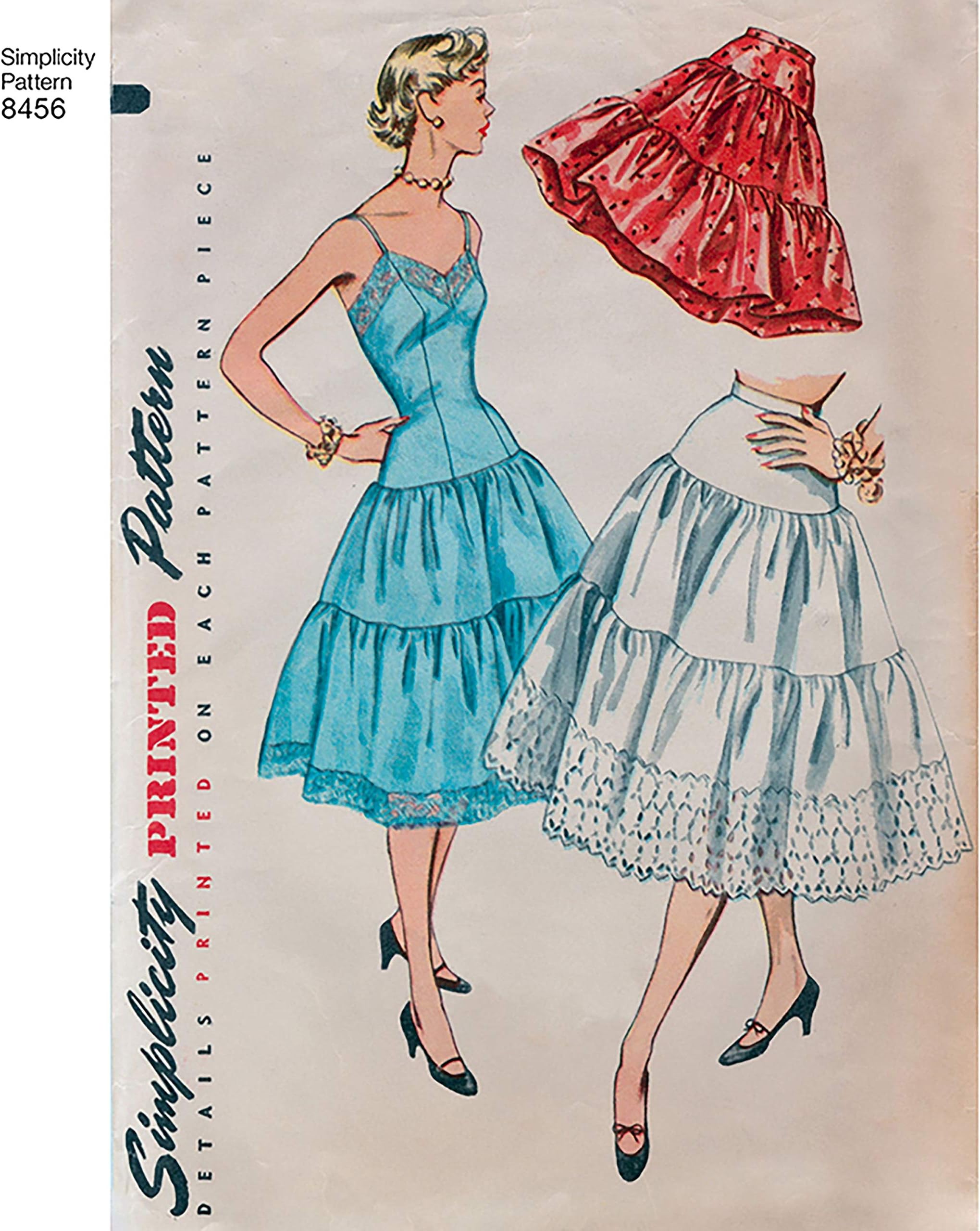 US8456R5 1950's Fashion Women's Vintage Slip and Petticoat Sewing Patterns, Sizes 14-22