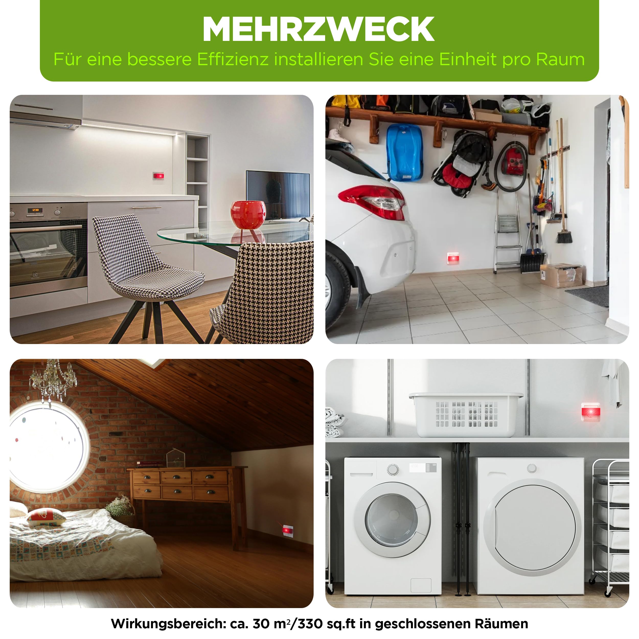 ISOTRONIC Ultraschall Mäuseabwehr zum Mäuse & Ratten vertreiben – Schädlingsvertreiber für Dachboden, Keller & Garage – Mäuseschreck ohne Gift & Mausefalle – 30m² Wirkungsbereich (3 Stück)