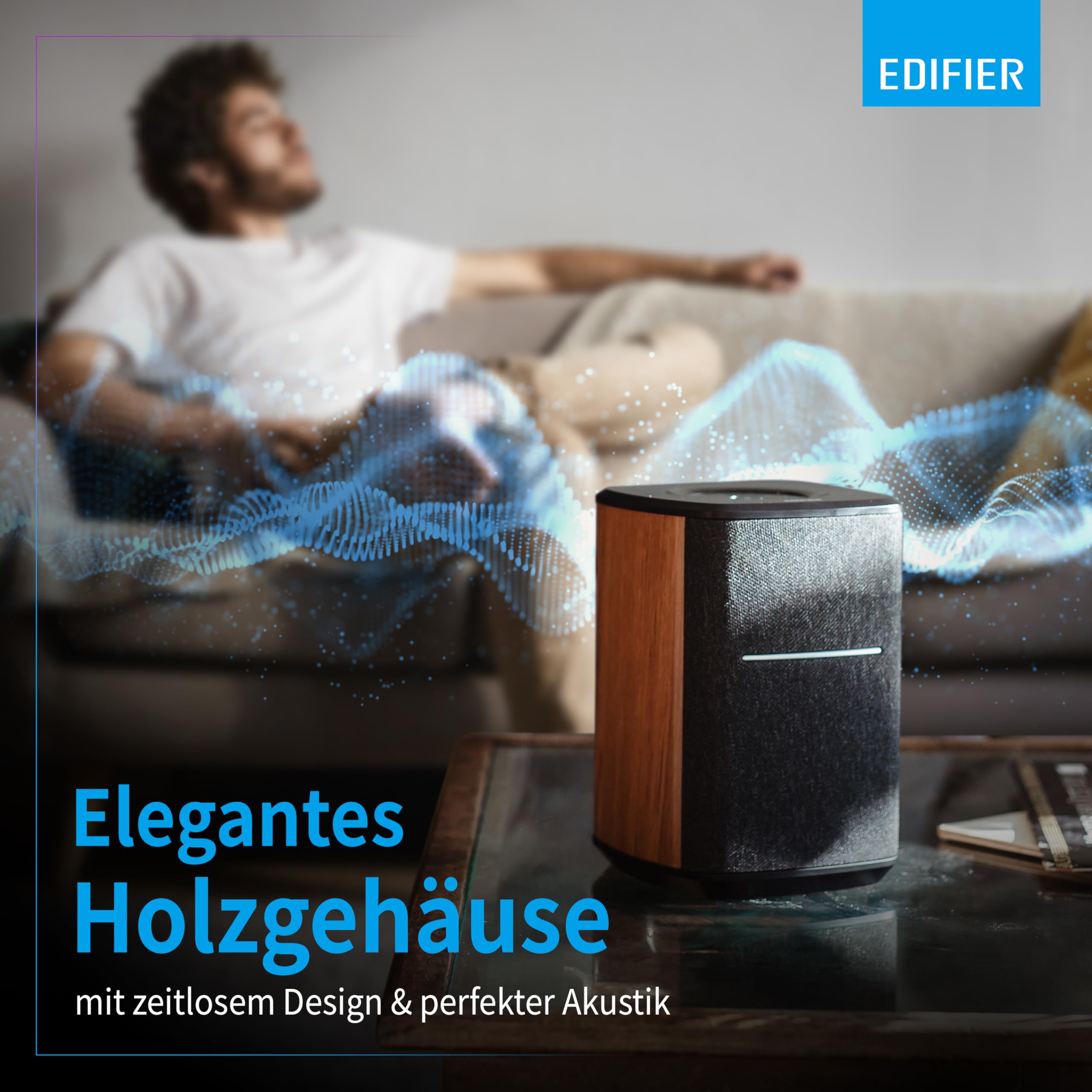EDIFIER MS50A - Multiroom-fähiger WiFi Smart Speaker mit Bluetooth und kabelloser Stereo-Funktion. Funktioniert mit Amazon Alexa, Apple AirPlay 2, Spotify u.v.m., Braun