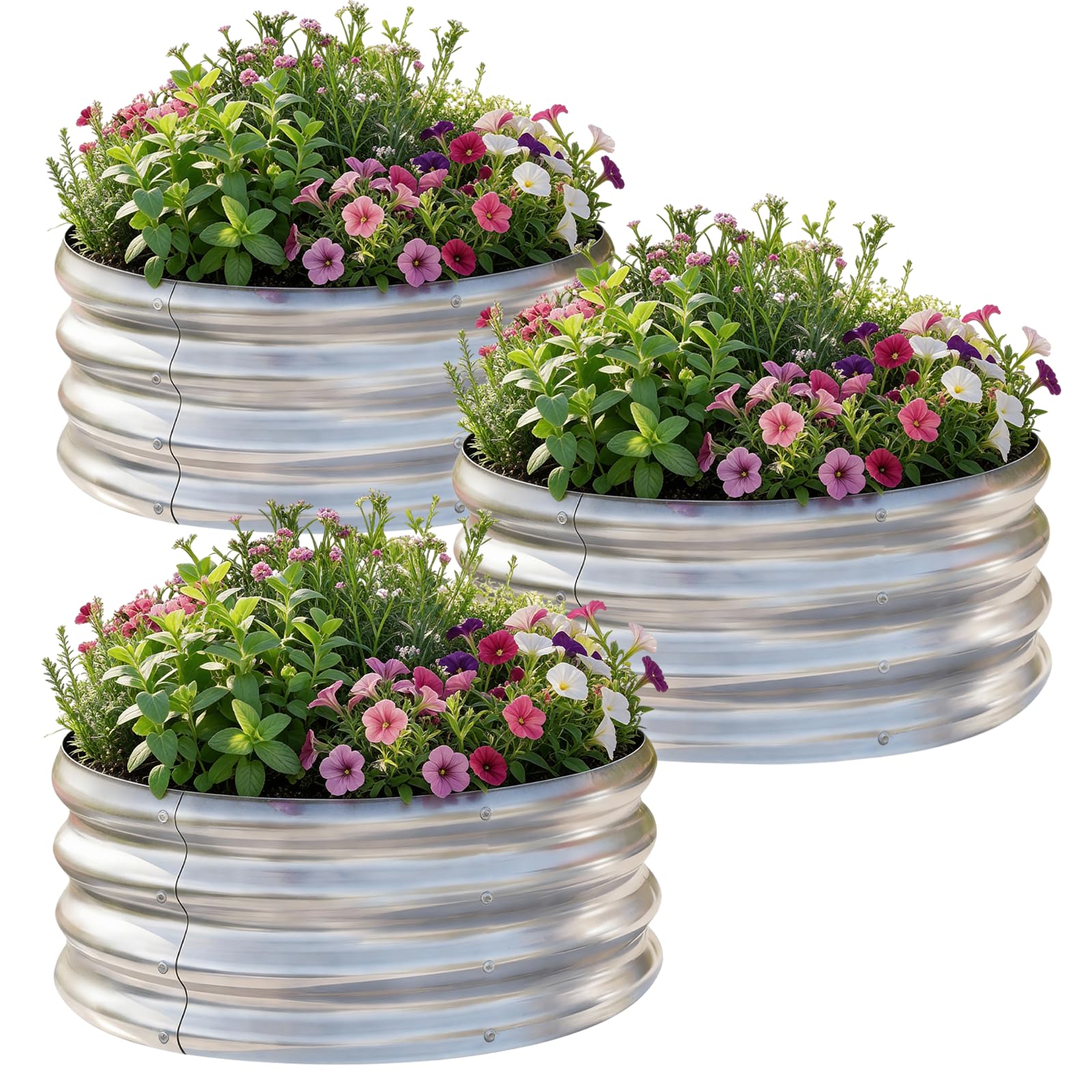 AHEONLAR Round Galvanized Raised Garden Bed