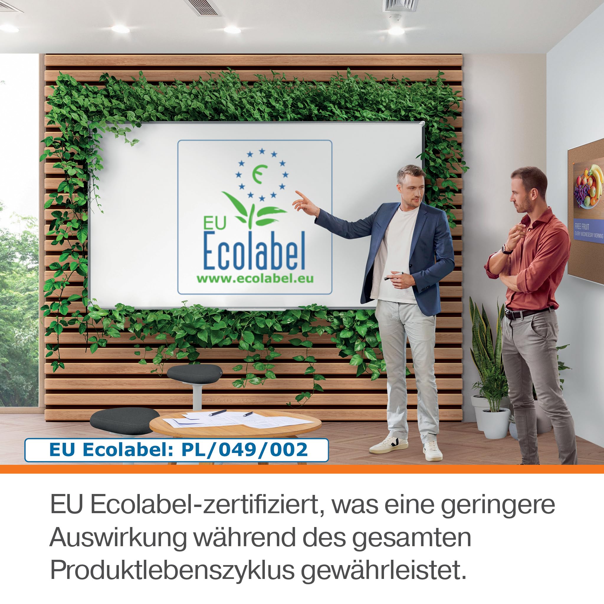 Nobo Premium Plus Emaille Magnetisches Whiteboard - 900 x 600 mm, Aluminiumrahmen, EU Ecolabel zertifiziert, 1915144