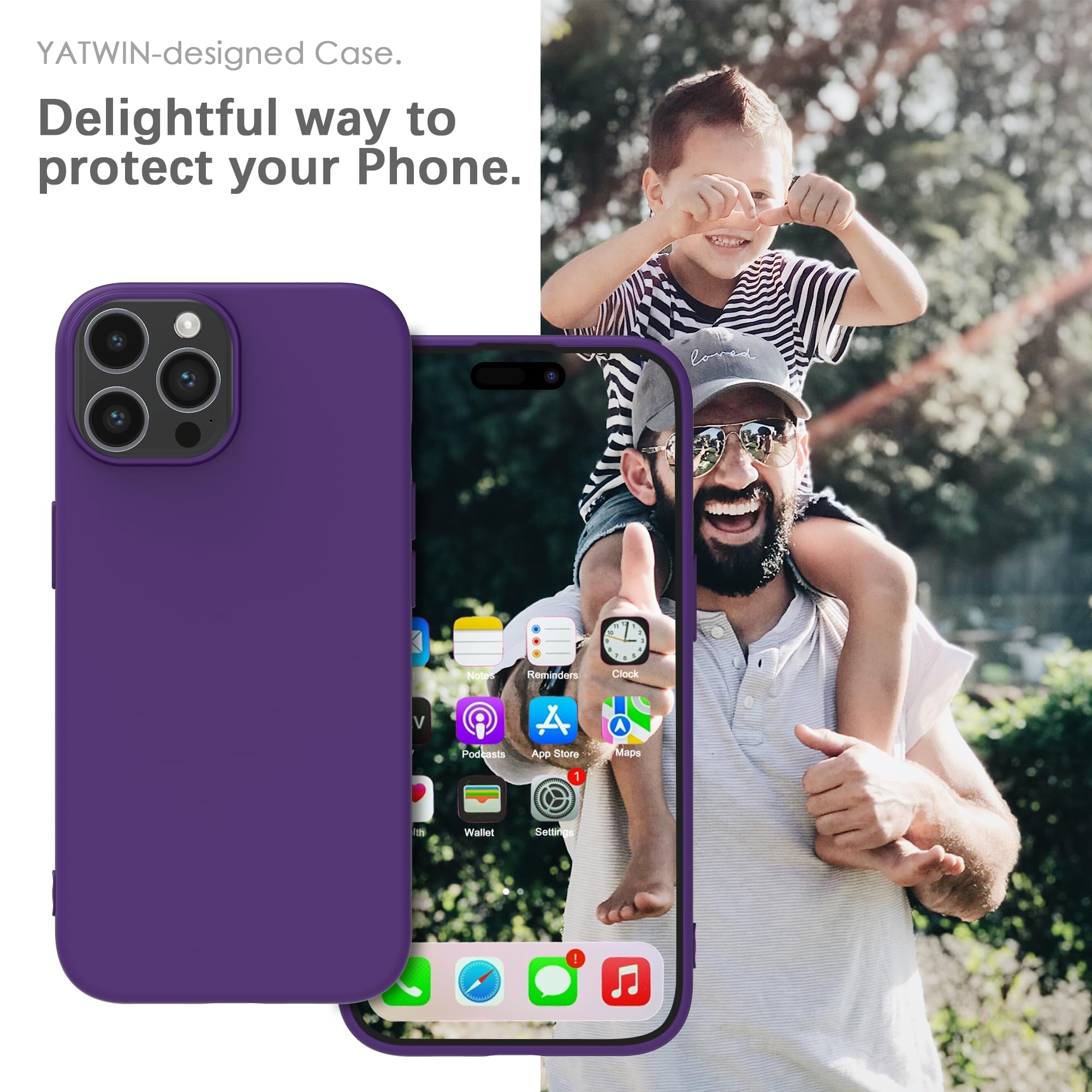 YATWIN Silicone Case for iPhone 13 Pro, Soft-Touch, Shockproof, DustProof - Image 2
