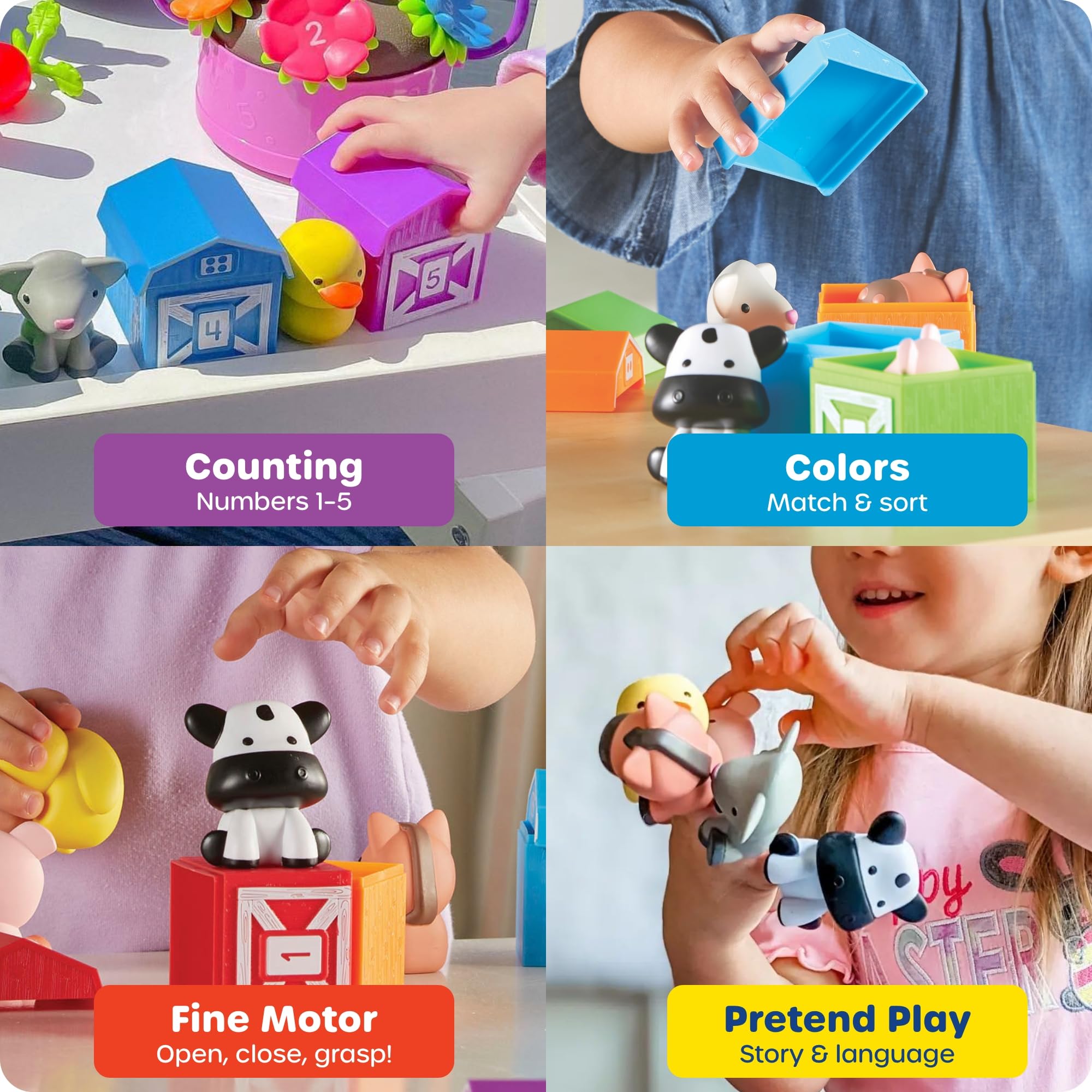 Learning Resources Peekaboo Nauka Farm 5 Dwa-Kawałek Barns