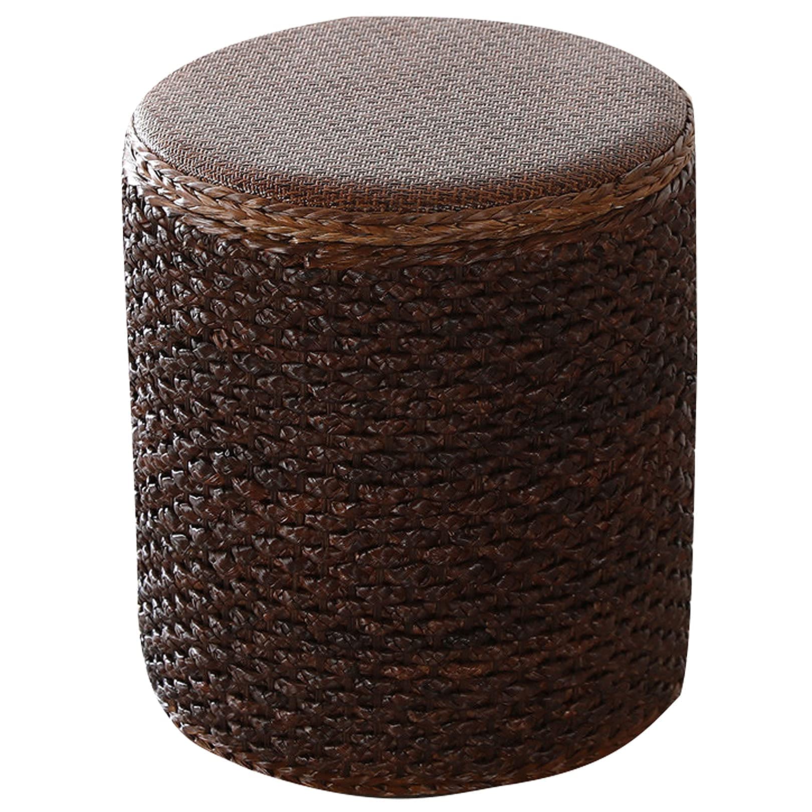 Boîte à vêtements en rotin et tabouret à chaussures multifonctionnel marron