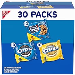Nabisco Sweet Treats Cookie Variety Pack OREO, OREO Golden & CHIPS AHOY!, School Snacks, 30 Snack Packs (2 Cookies Per Pack)