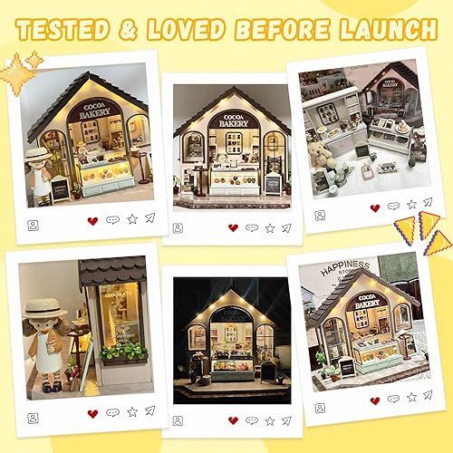 Miniatura 43 de Flever Kit de casa de muñecas en miniatura, habitación creativa con muebles para regalo romántico de obras de arte (hora del té de la tarde)