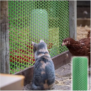 Wire Mesh Fence Mesh Animal Protection Outdoor Fence Garden Industrial Garden Chicken Wire Fence Temporary Barrier Net, Plastic Poultry Breeding Net/Hexagonal Netting for Botanical Garden Isolation Equipment Color W 60cm/23.6in, Size L 15m/49.2ft