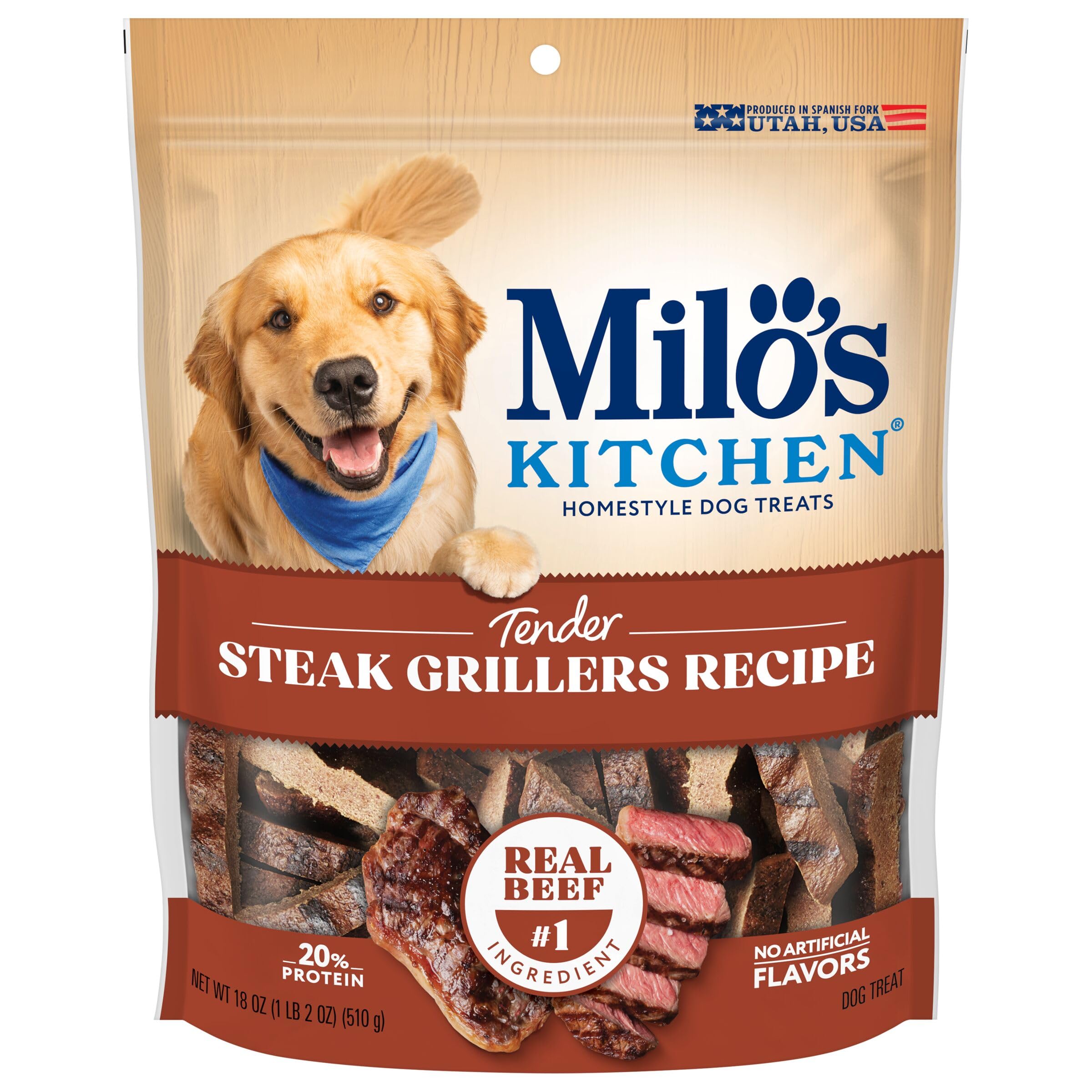 Homestyle Dog Treats, Steak Grillers, 18 Ounce, High Protein, No Artificial Flavors