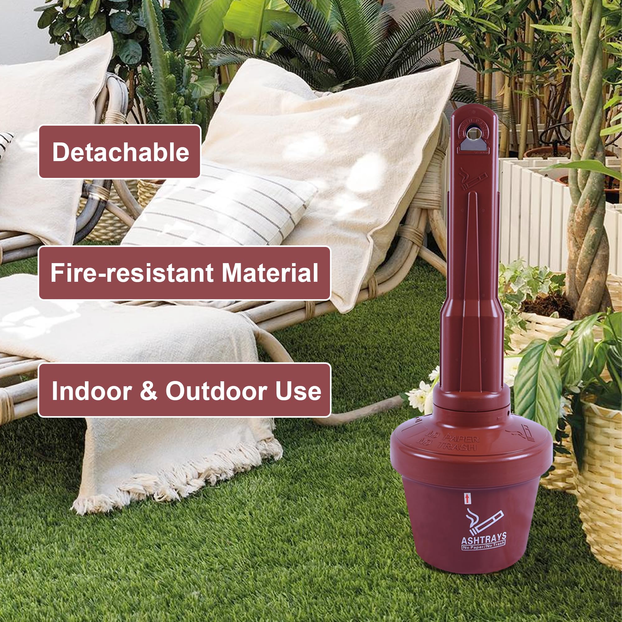 Amazon.com: OrangeStar 4 Pack Outdoor Ashtray for Cigarettes, Cigarette  Receptacle Butt Disposal, 30” Height Floor Standing Ash Tray Can for Outdoor  Patio Indoor Home Decor Garden, Coffee : Industrial & Scientific