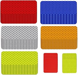 60pcs Reflective Tape, Reflective Tape Stickers Safety Warning Sticker, Night Visibility Reflective Decals Waterproof High Intensity Warning Stripe Tape for Car Motorbike Trailer Bike Clothing Helmet