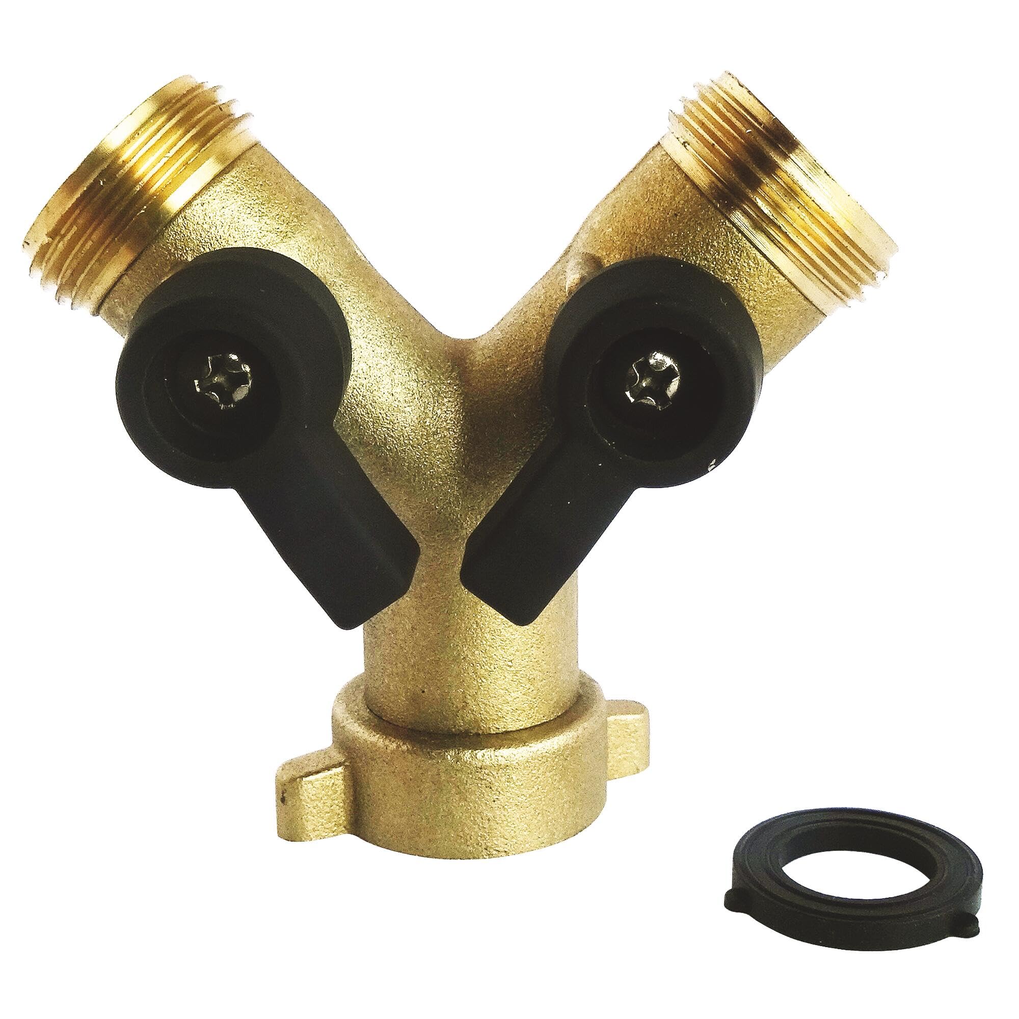 SOMATHERM FOR YOU, Raccord laiton 2 voies en Y avec vannes 1/4 tour MF 20/27 pour alimentation de 2 appareils sanitaires, robuste et compatible avec lave-linge et lave-vaisselle