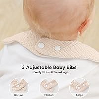 Vista 5 de Bearmoss Baby Bibs for Drooling & Teething 8 Pack Muslin Cotton Soft Absorbent Adjustable Unisex Bibs Boys Girls 0-36 Months