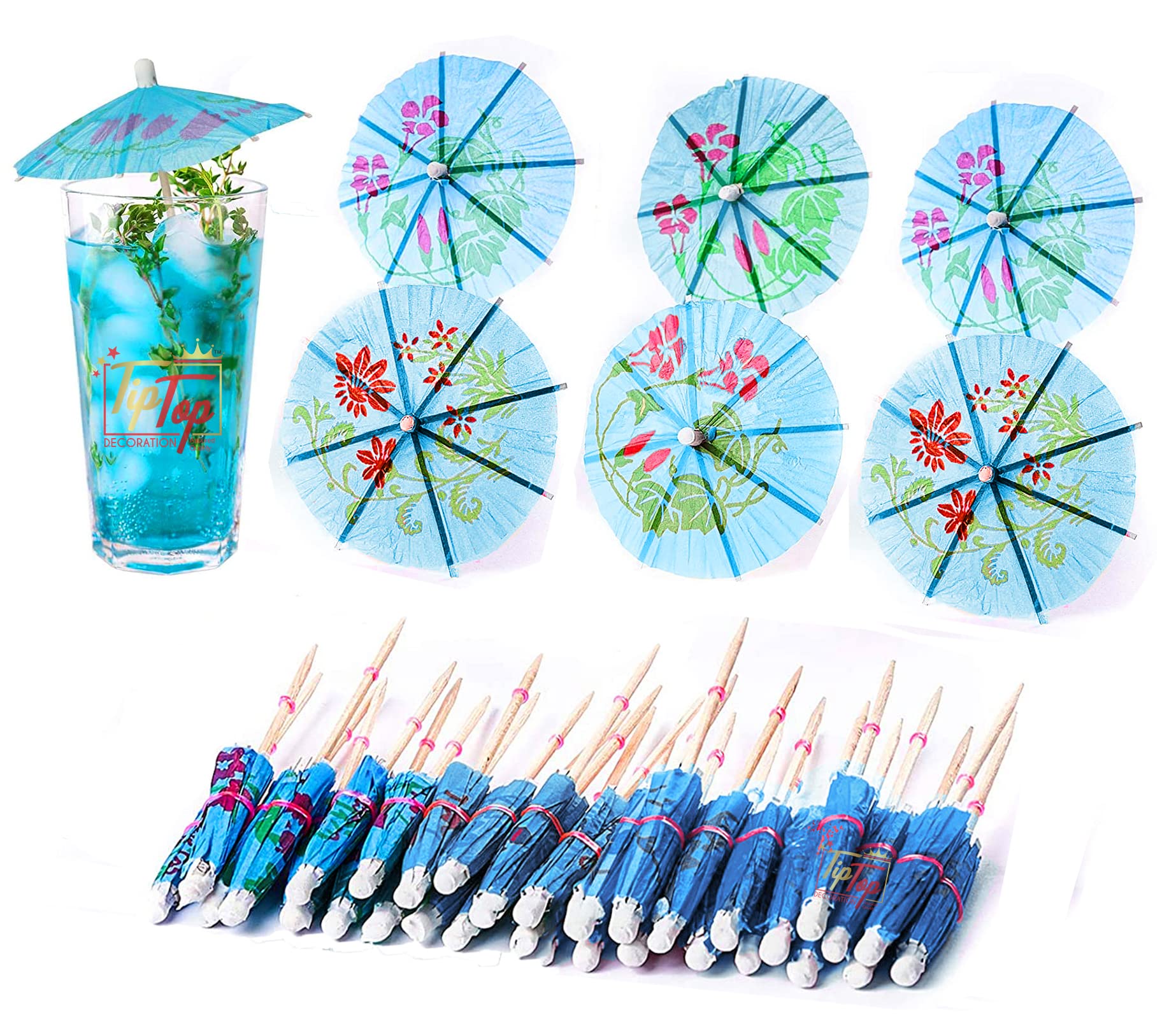 Premium Paper Folding Umbrella Tropical Hawaiian Topper Toothpicks (Pack of 10, Lemon Yellow) — Amazon image 11