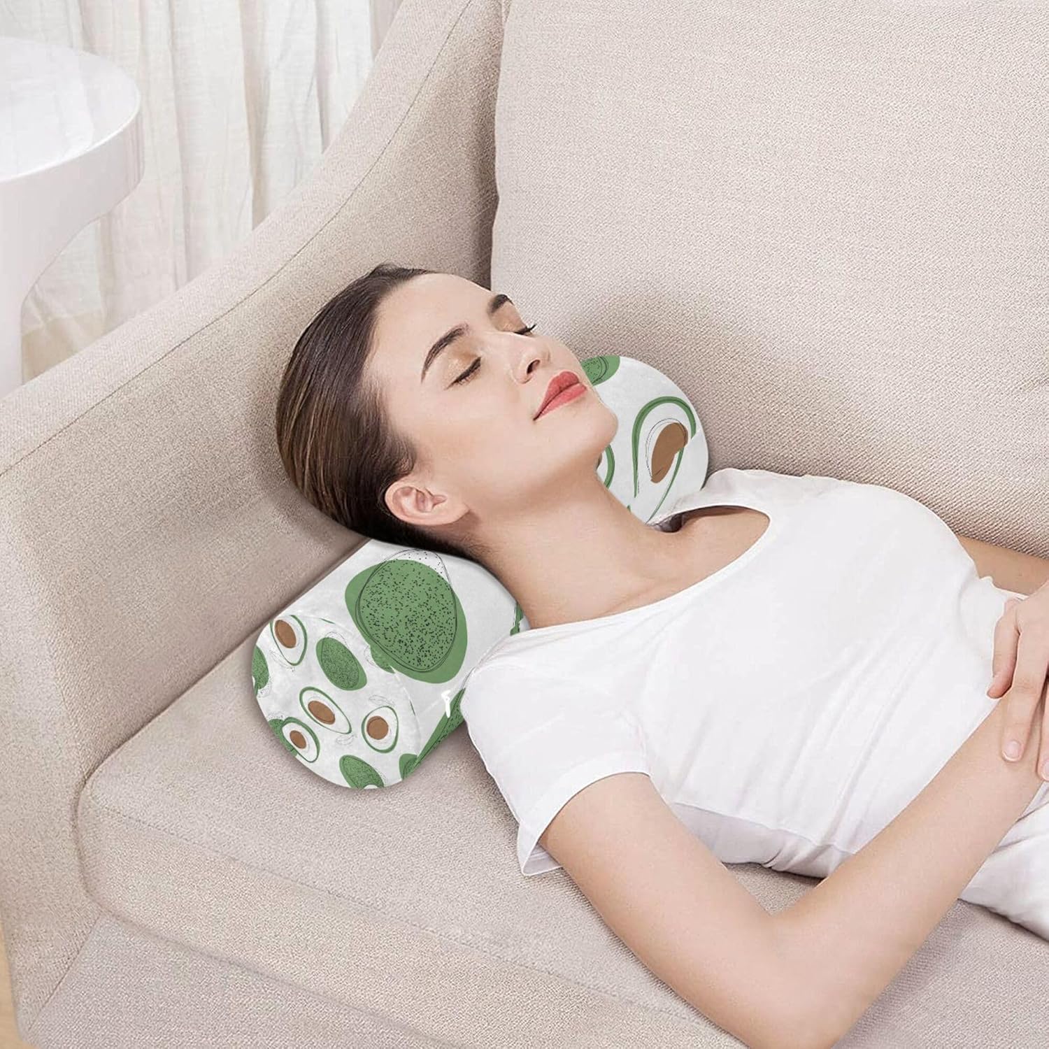 JUNZAN Almohada de cojín de mano de aguacate fresco para piernas